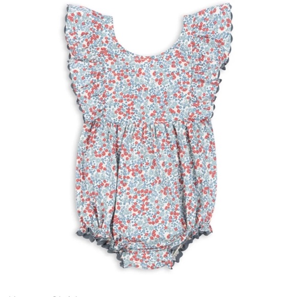 konges slojd Other - NEW Konges Slojd Verbena cotton romper in Bibi Blue floral 12 months